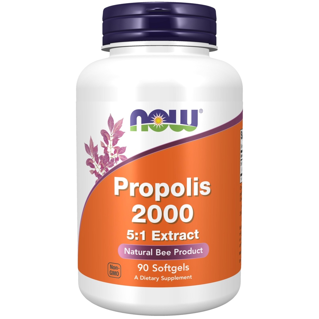 NOW Supplementen, Propolis 2.000 (Bee Propolis), 5:1 Extract, Natuurlijke Bijen Product, 90 Softgels