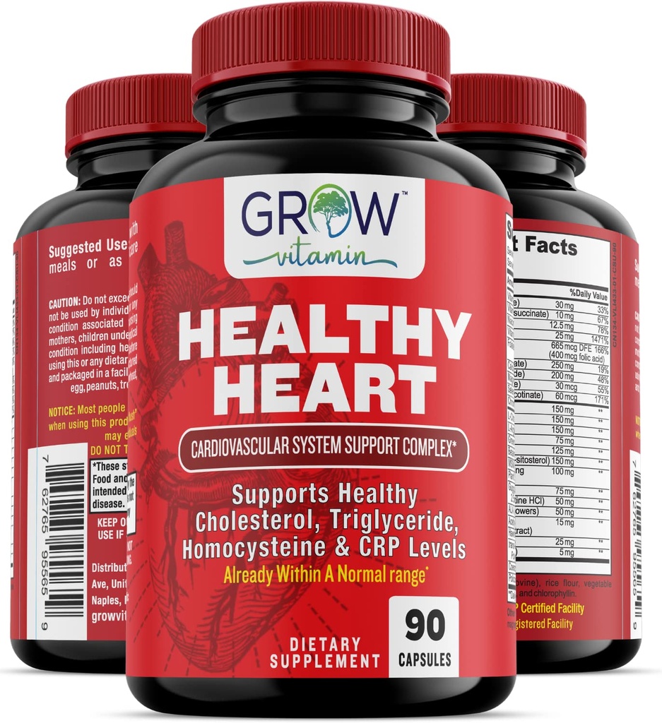 Hartondersteuningssupplement, bevordert cardiovasculaire gezondheid, triglyceriden, homocysteïne en CRP-niveaus, natuurlijke Artery Cleanse, Gemaakt met 22 Premium Kruiden & vitamines