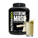 NutraBio Extreme Mass Gainer Proteïnepoeder, 53G Proteïne, Clean Weight Gainer, Verhoog de spiermassa, Volledig Spectrum Aminozuur - Vanille, 6 Pond