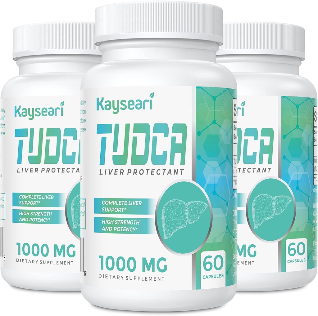 TUDCA Bile Zouten Supplement 1000mg - 180 Veggie Capsules,Liver Ondersteuning Supplement voor Detox Reiniging,Gelatin gratis