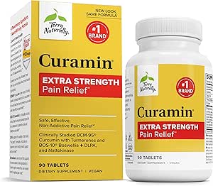 Terry natuurlijk Curamin Extra sterkte - Curcumin & Boswellia voor gezonde oplage ondersteuning - Kurkuma supplement ter ondersteuning van gewrichten, spiergezondheid & Endorphin productie - 90 tabletten