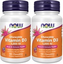 NOW Supplementen, Vitamine D-3 1000 IE, Natuurlijke Fruitsmaak, Structurele Ondersteuning*, 180 Kauwtabletten (verpakking van 2)