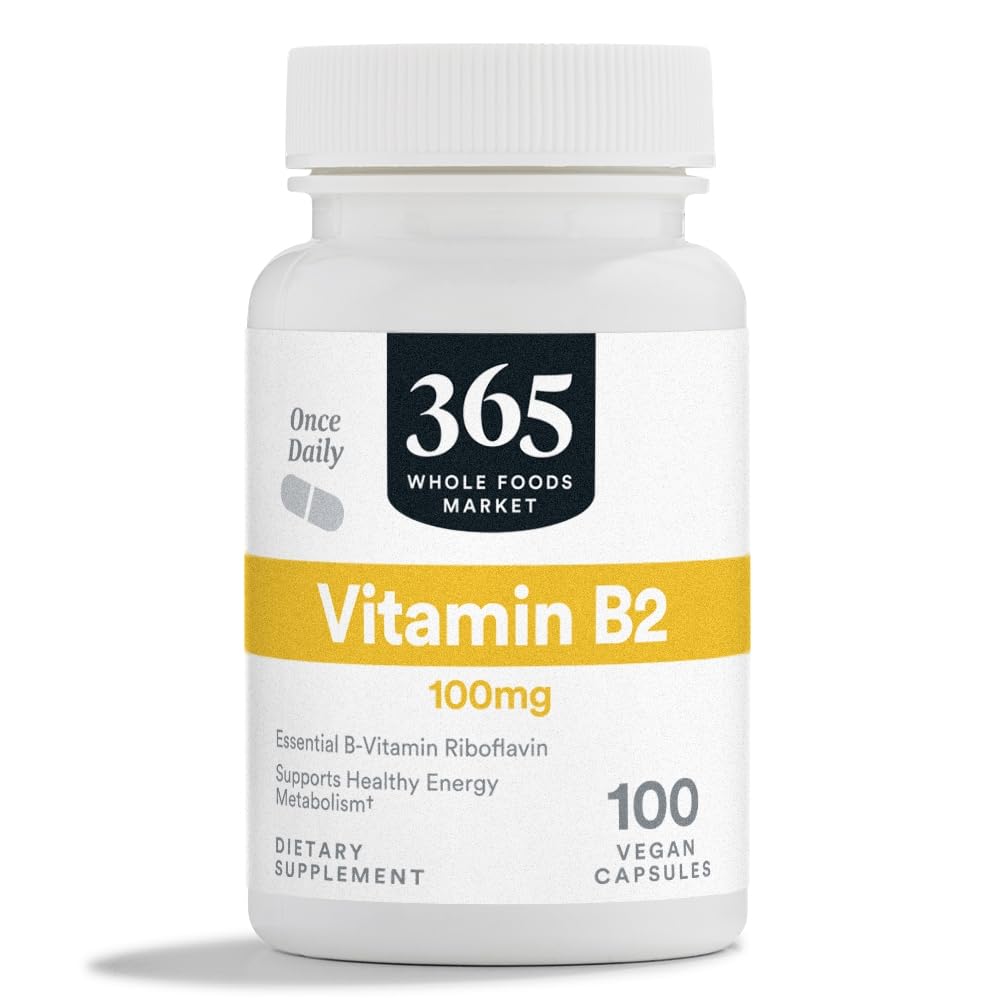 365 Door Whole Foods Market, Vitamine B2, 100Mg, 100 Plantaardige Capsules