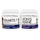 Host Defense Bundle with Stamets 7 Mushroom Powder, 3.5 oz & Lion's Mane Powder, 3.5 oz - Ondersteuning Immune Health with 7 Species Blend - Support Brain Health, Memory & Focus