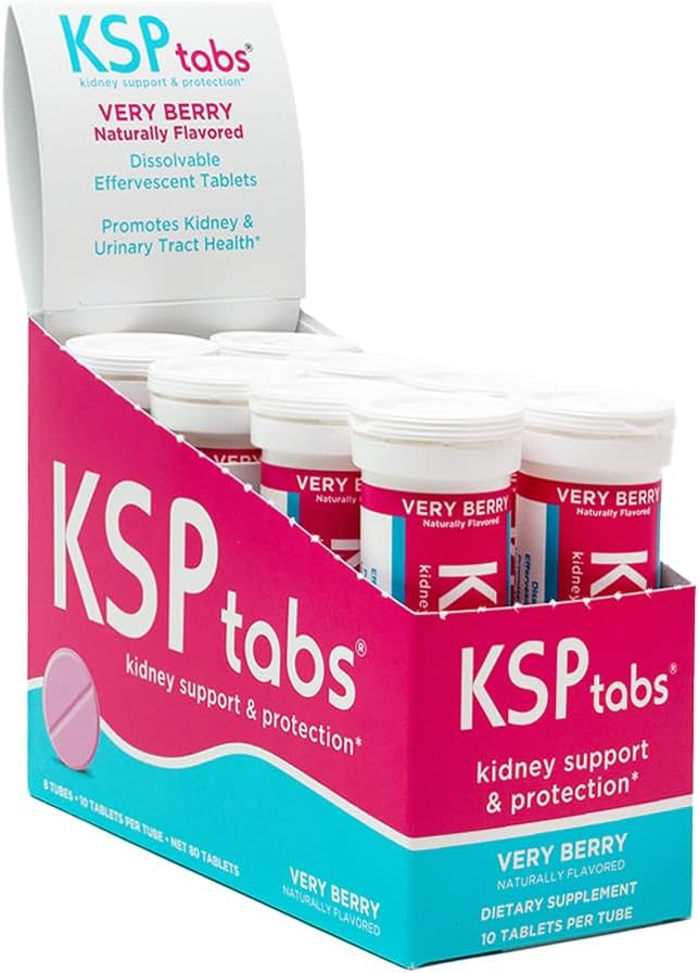 Very Berry All Natural Hydration & Kidney Health Supplement to Combat Calcium Oxalate Crystal Formation, 80 Tablets