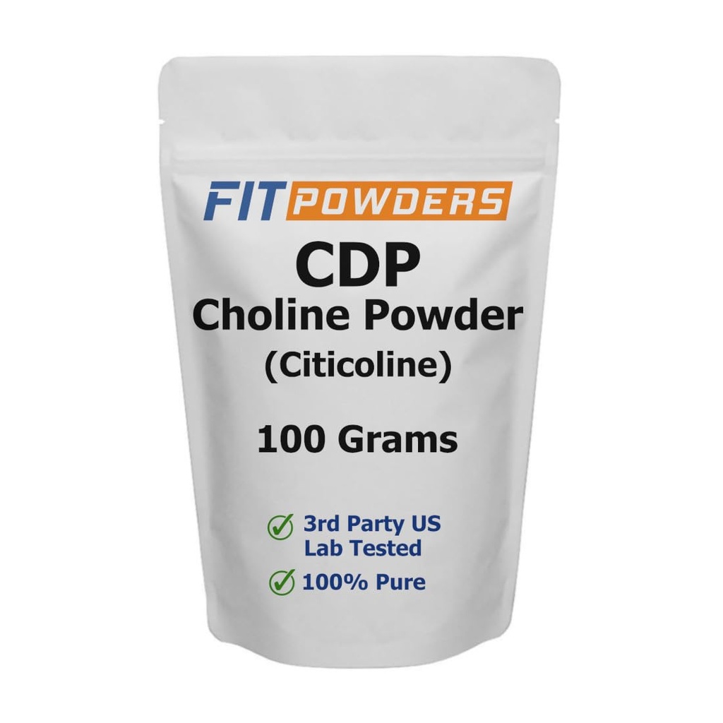 Citicolinepoeder, CDP Cholinepoederpure met scoop, non-GMO, Cognitive Supplement for Memory and Learning (100 Gram)
