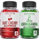 60 Ashwagandha Gummies + 60 Tart Cherry Gummies -Ashwagandha versterkt energieniveaus en versterkt immuunsysteem - Tart Cherry heeft geavanceerde Uric Acid Cleanse voor onmiddellijke jicht pijn Reli