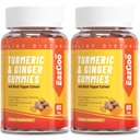 Kurkuma Curcumin Gummies 500mg voor volwassenen, met zwarte peper, gemberwortel, vitamine C, lage suikerfruit Gummies, oranje smaak - 120 Telt