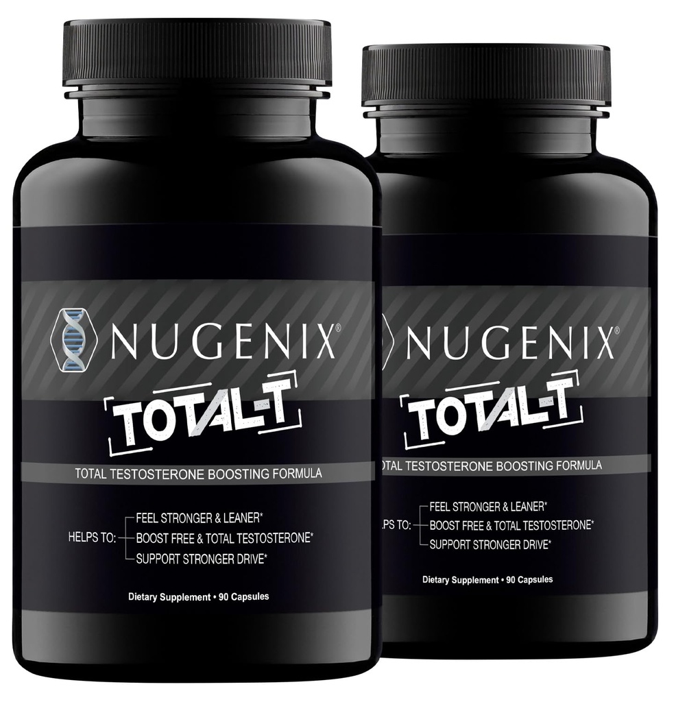 Nugenix Totaal-T, Vrij en Totaal Testosteron Booster Supplement voor mannen, 180 Tellen