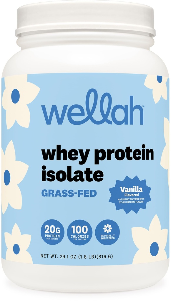 Wellah eiwit uw wei (30 porties, vanille) - Wei eiwit isolaat eiwit