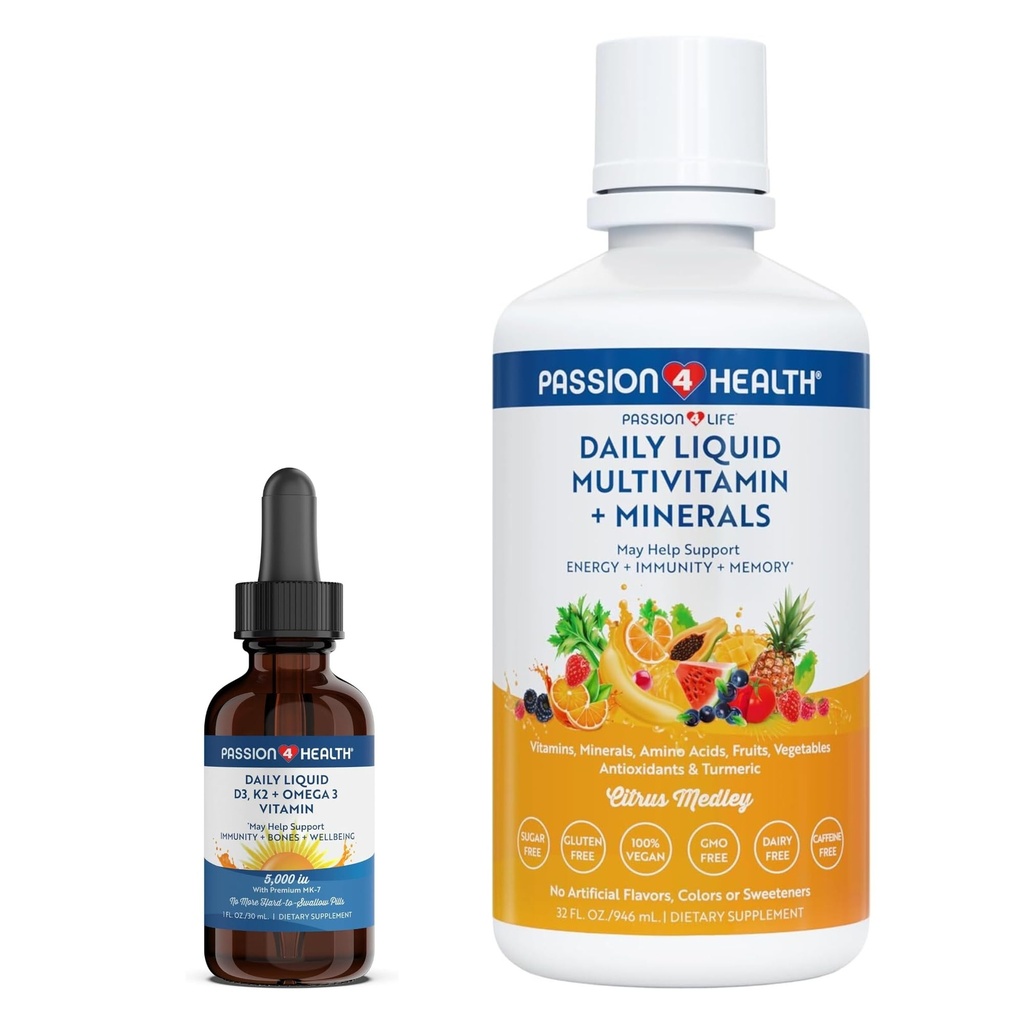 Passie 4 Life Liquid Multivitamine Plus Biologische Liquid D3K2 Omega 3