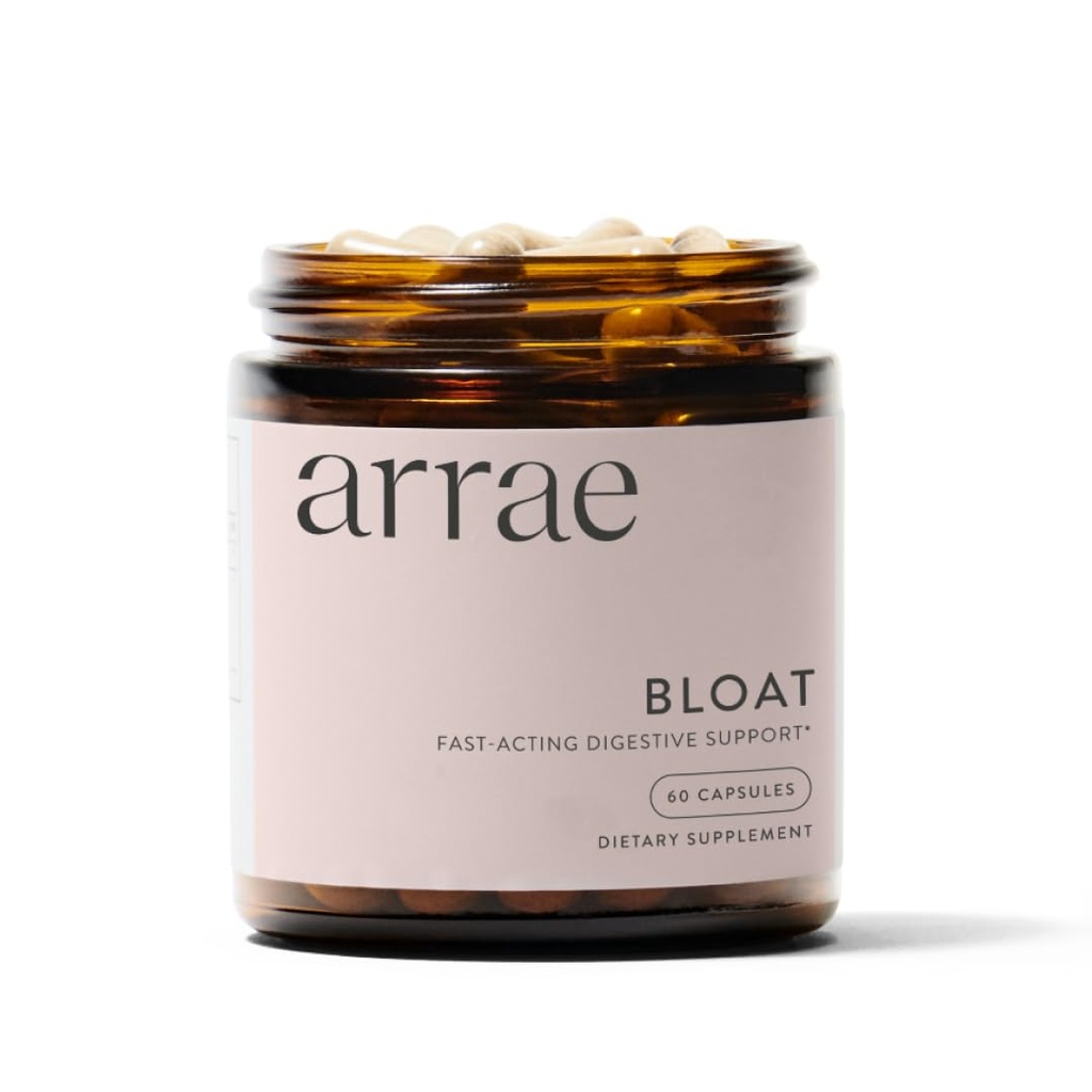 Arrae Snelwerkende Bloating Relief Decompensative Enzymes, Alle Natuurlijke Bloat, Gas & Indigestie Relief Capsules, 60 Tel.