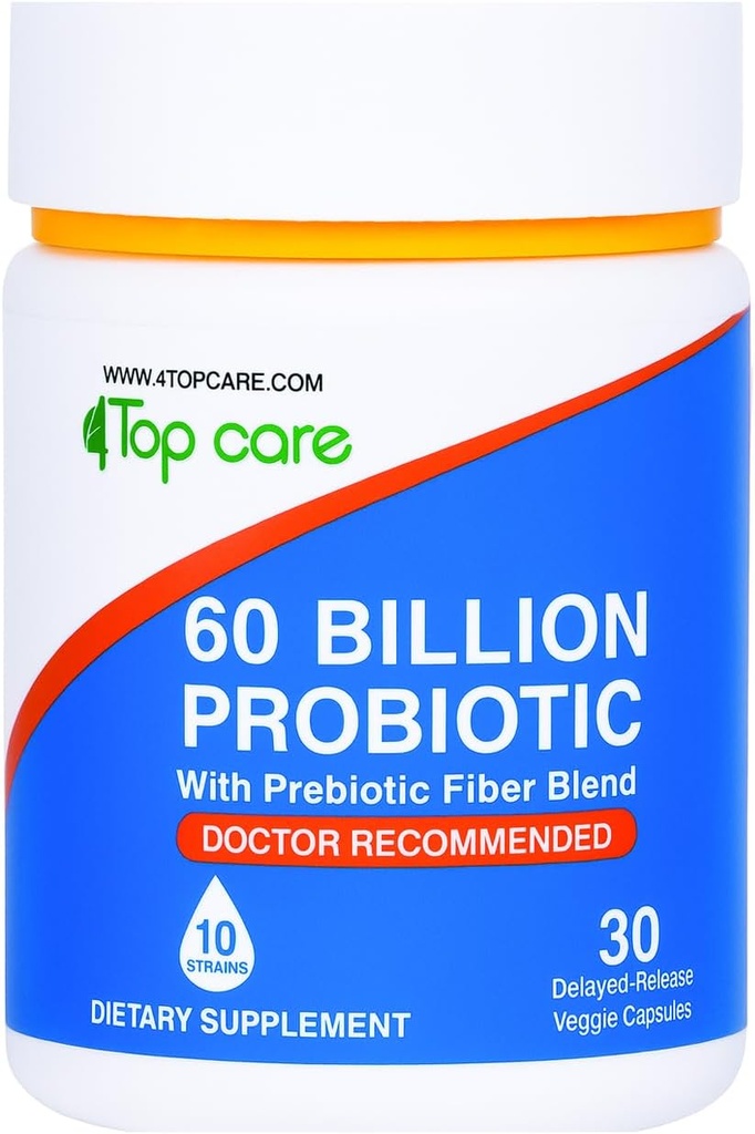 Probiotics 60 Billion CFU - 10 Strains + Organic Prebiotics - Immune, Digestive & Gut Health - Supports Occasional Constipation, Diarrhea, Gas & Bloating - for Women & Men - 30ct