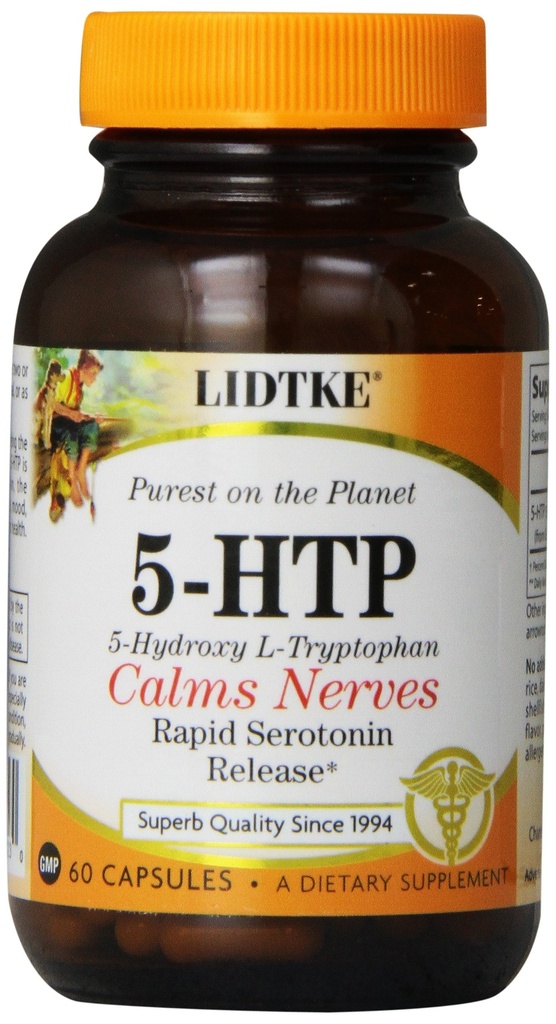 Lidtke Technologies Diet Supplement 5-HTP Capsules, 60 Tellen