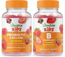 Levensvatbare Probiotica 5 Miljard Kids + B Complex Kids, Gummies Bundle - Grote Proeverij, Vitamine Supplement, Glutenvrij, GGO vrij, Kauwbare Gummy