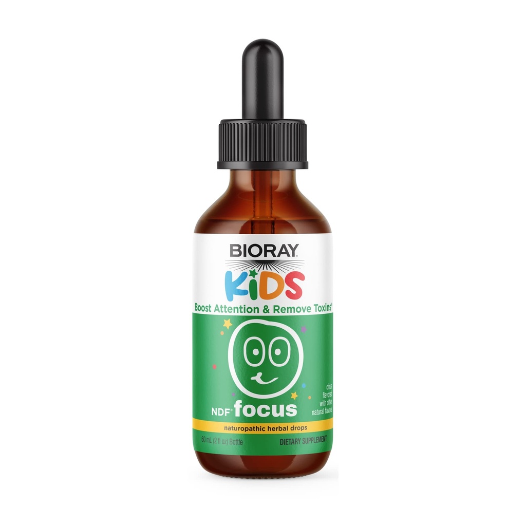 BIORAY Kids NDF Focus, Citrus - 2 fl oz - Ondersteunt cognitieve functie, verbetert helderheid & bevordert vaste energieniveaus - niet-GMO, vegetarisch, glutenvrij - 1-2 maanden aanbod