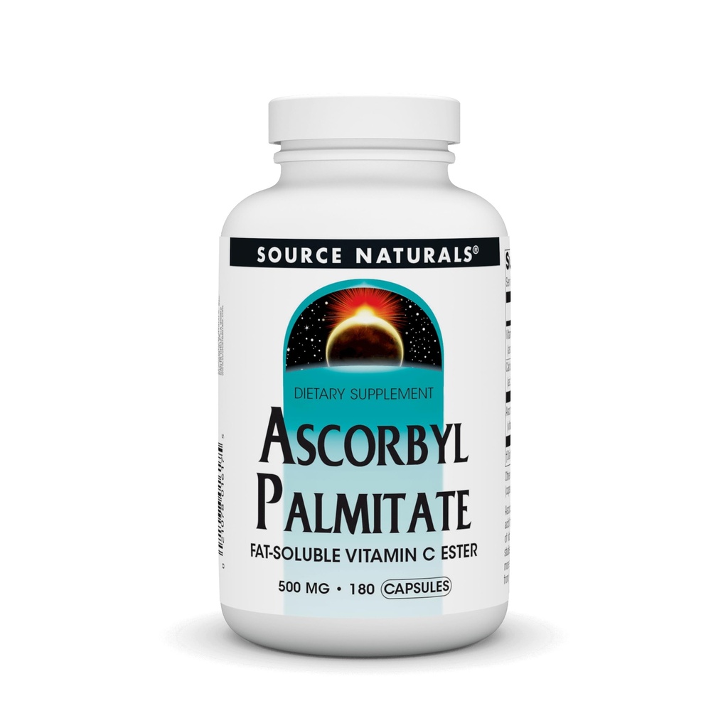 Bron Naturals Ascorbyl Palmitate 500mg vet-oplosbare vitamine C Ester Supplement - 180 Capsules