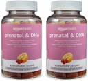 Basics Prenatal & DHA Gummy, Rasberry & Citroen smaak, 90 Tellen (voorheen Solimo) (pakket van 2)