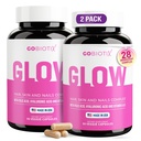 GOBIOTIX Hair Skin and Nails Vitamin Supplement - 10000mcg Biotine Pillen met Hyaluronzuur, Folaat, IJzer, Magnesium en Zink - Collageen Productie, Haargroei - 60 Serven