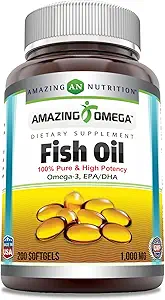 Verbazingwekkende Omega Fish Oil 1000 mg Softgels Supplement 