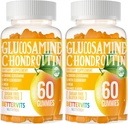 Glucosamine Chondroitin Gummies met MSM & Vlierbes Extra Sterkte - Gezamenlijke ondersteuning, Antioxidant Immuun Ondersteuning Supplement voor volwassenen, mannen & vrouwen120 Oranje Gummies