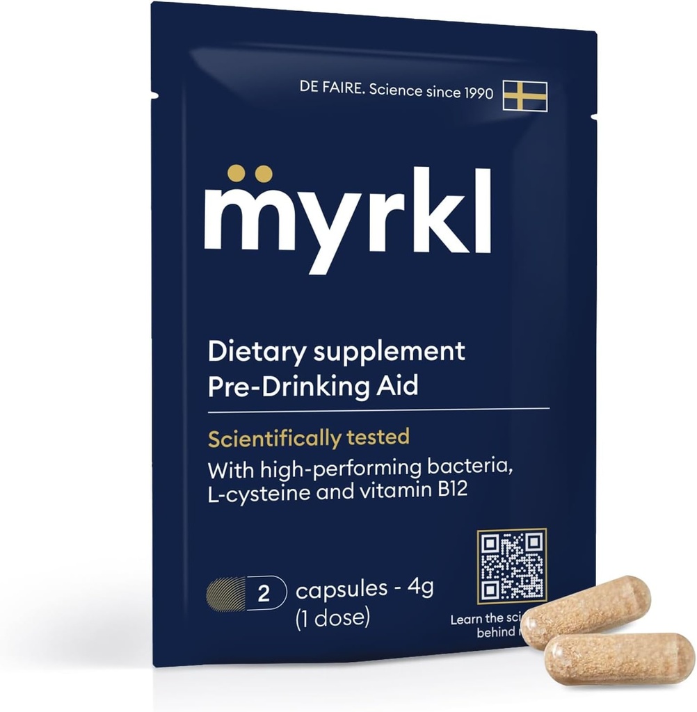 Unieke pre-drinking supplement voor levergezondheidsondersteuning, helpt ochtendenergie met high-performing Probiotic, L Cysteine & vitamine B12, sociale avond, partij & vakantie Essentials, 10 capsules
