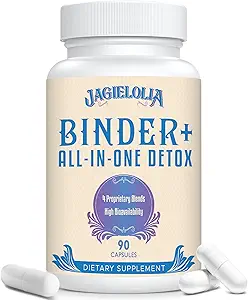 All-In-One Detox Binder Supplement 1500 MG - Hoge biologische beschikbaarheid, lever Gut Detox reinigen met geactiveerde Charcoal, Zeolite & Bentonite klei voor toxinen, lever, spijsvertering, 900 Vegan Capsules