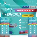 Elektrolytpoeder Suikervrije Hydration Packets Variety Pack HydroMATE 16 Sticks