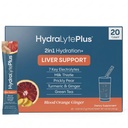Hydralyte Lever Ondersteuning + Electrolyte Mix met melkdistel, Kurkuma, Gember, Prickly Pear, Green Tea Extract Geformuleerd voor snelle rehydratie (Blood Orange Gember, 20 Packets)