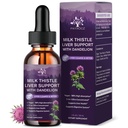 (4 verpakkingen) Melkdistel Liquid Drops Silymarin 1000mg, leversupplement Detox & reinigen met Dandelion & Artichoke, melkdistel Biologische Extract voor ondersteuning Reparatie Lever Gezondheid, Vegan, Non-GMO, 1 Fl Oz