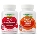 Kinderen Multivitamine kauwtabletten + ijzer 10mg + vitamine C kauwtabletten bundel
