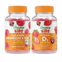 Levensvatbare Calcium Magnesium & Zink Kids + Vitamine D Kids, Gummies Bundle - Grote Proeverij, Vitamine Supplement, Glutenvrij, GGO-vrij, Kauwgom
