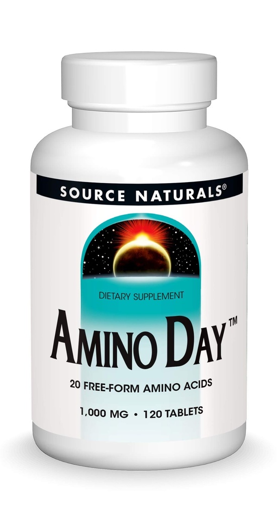 Bron Naturals Amino Day - 20 Vrije vorm Amino Zuren Ondersteunt Kwaliteit Dieet Tijdens Voeding - 120 Tablets