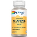 SOLARAY Vitamine E 1000 IE Softgel Capsules, 670 mg - d Alpha Tocoferol Vitamine E Supplementen - Huidgezondheid, hartfunctie en antioxidant Ondersteuning - 60 dagen garantie - 60 porties, 60 zachtgels
