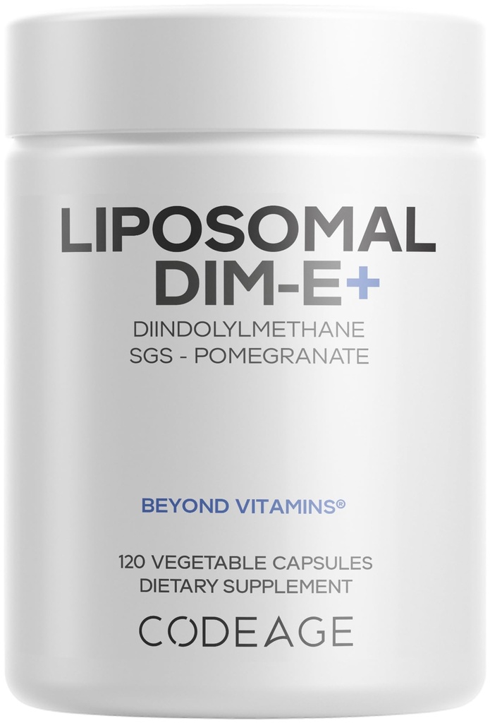Codeage Liposomale DIM supplement - 4 maanden levering van DIM vitamines en SGS, Granaatappel, Broccoli, Vitamine E Isomers Tocoferols Alpha Beta Gamma Delta - Liposomale formule - Glutenvrije - 120 capsules