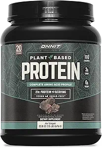 ONNIT Plant-Based Proteïne Poeder, Vanille Smaak, 20g Proteïne per Serving, Vegan en Dairy Free Dietary Supplement met 20 porties per Tub, 21.9 oz