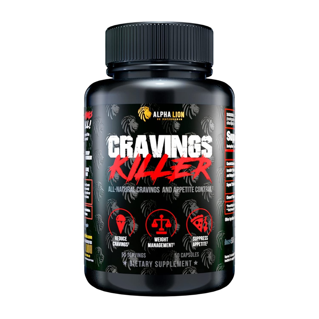 Alpha Lion Cravings Killer Supplement with Saffron Extract & Garcinia Cambogia Extract for Metabolism & Diet Support, Helps Control Hunger & More (50 Capsules)
