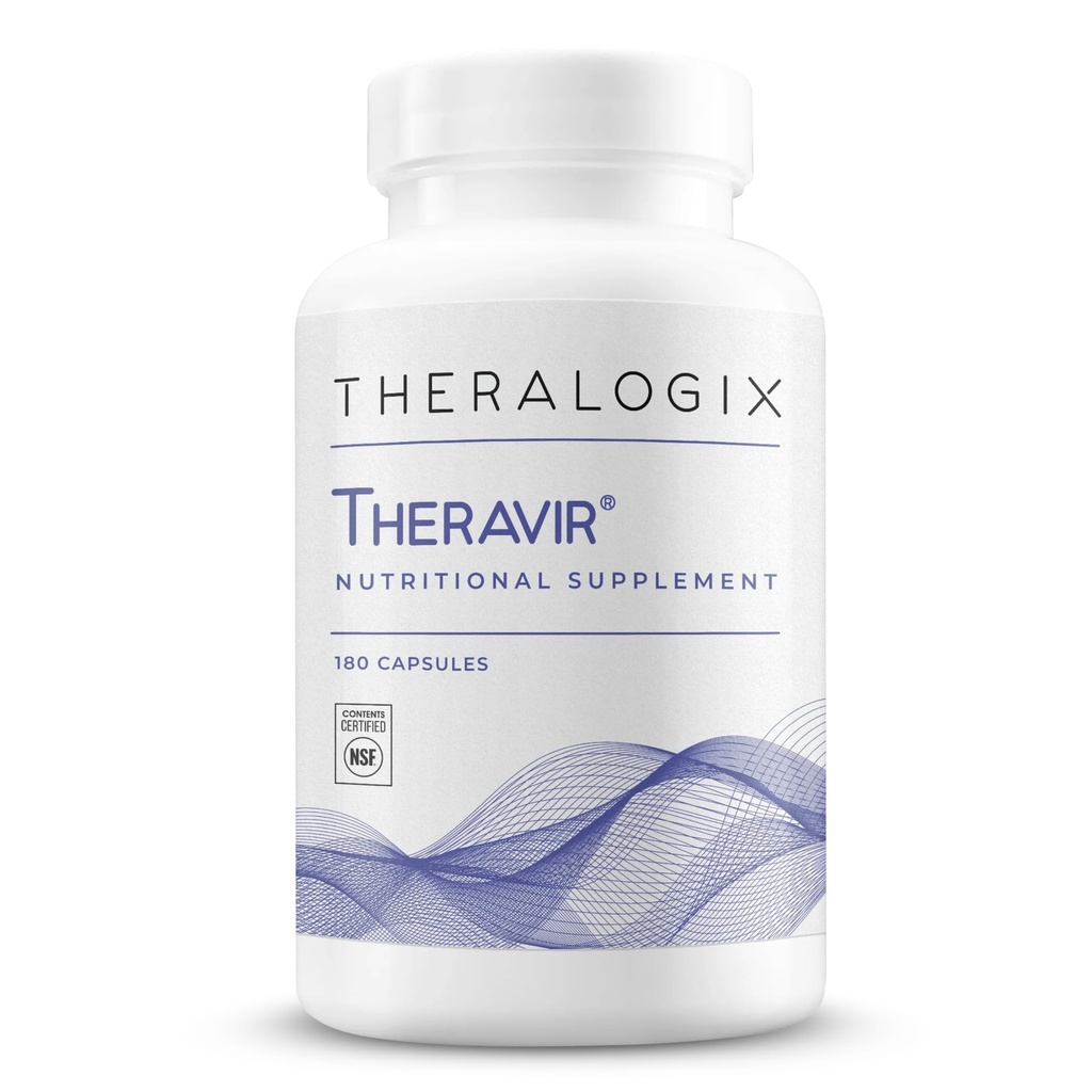 Theralogix Theravir Immuun Support Supplement - 90-Day Supply - Immuun Support Supplement voor vrouwen en mannen - Inclusief vitamine D3, vitamine C, zink, quercetine en melatonine - NSF Certified - 180 Capsules