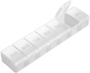 Extra grote pil Organisator Weekly, KAPENS dagelijkse pil Case Box grote capaciteit compartementen, 7 dagen pil containers voor medicijnen supplementen vitamine visolie, wit