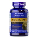 Puritan's Pride Neuro-PS® Gold Plus Neuro-SerineTM met Gingko Biloba en DHA, Advanced Dietary Supplement voor hersenfunctie, gezondheid en geheugenondersteuning, 1 maand levering, 90 snelle release Softgels