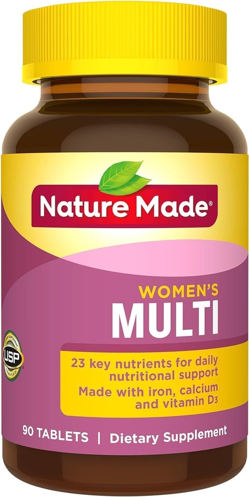 Nature Made Women's Multivitamine Tablets, 90 Tel voor dagelijkse voedingsondersteuning† (Verpakking mei Vary)