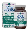 Vital Planet - Vital Flora Men 55+ Dagelijkse Probiotica, 60 miljard CFU, 60 Diverse Strains, 7 Biologische Prebiotica, Immune Support, Gas Relief, Colon en Digestieve Gezondheid Probiotica voor mannen 30 Capsules