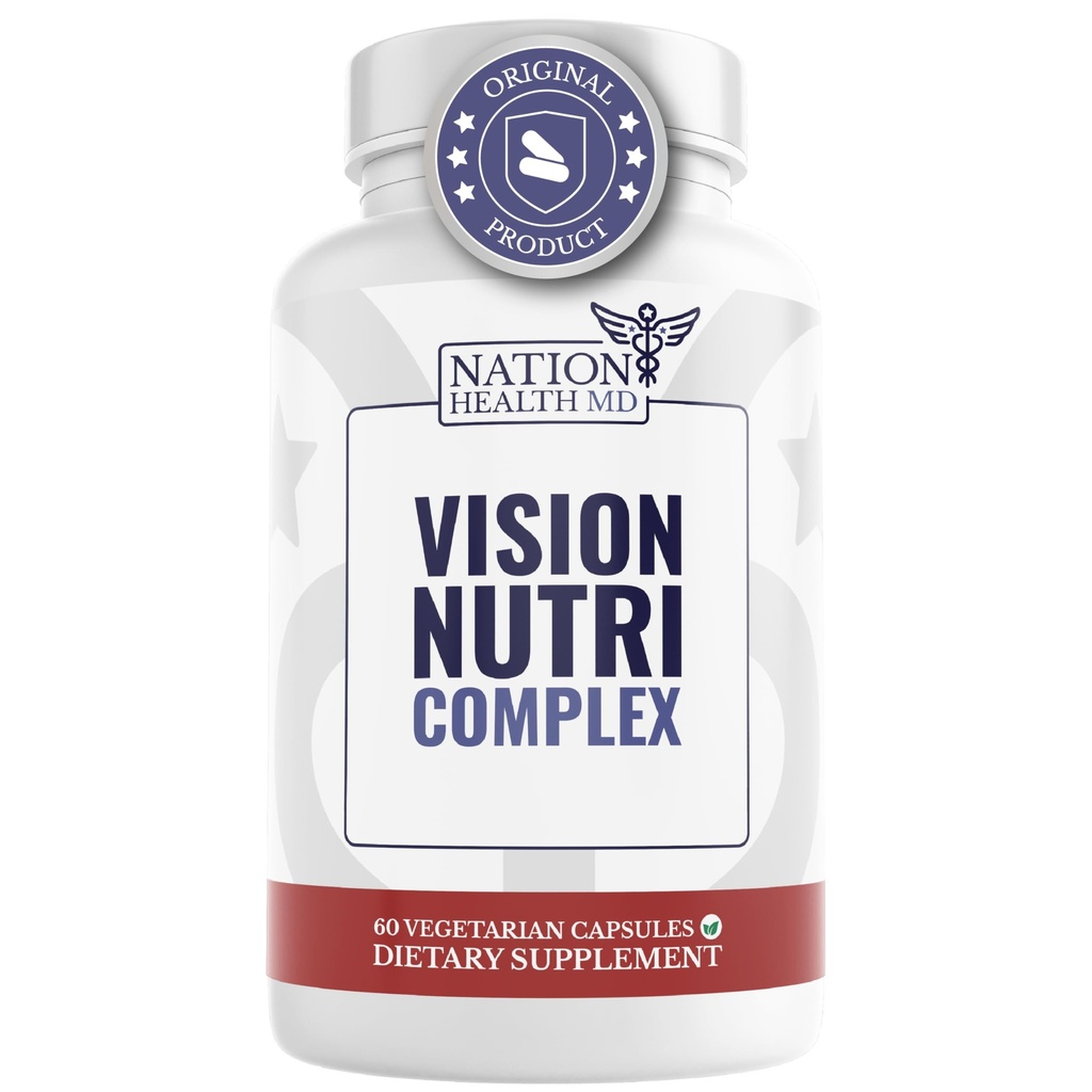Vision Nutri Complex - Oogvitaminen met luteïne, bosbessen - Eye and Vision Health for Men & Women - 60 Capsules