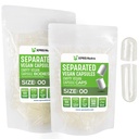 XPRS Nutra Vegan Maat 00 Gescheiden Capsules - 100 Tel Clear Premium Lege Capsules gescheiden in zakken - 00 Pillen Leeg voor DIY supplement vullen