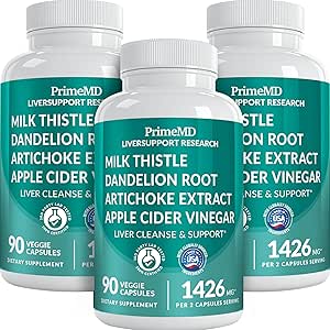 32-in-1 Lever Reinigen Detox en Reparatie met melkdistel, Silymarin, Artichoke Extract, Beetwortelpoeder - Gallblad Supplement met Actieve Lever Gezondheid Formule - 1426mg (90ct, Pack of 3)