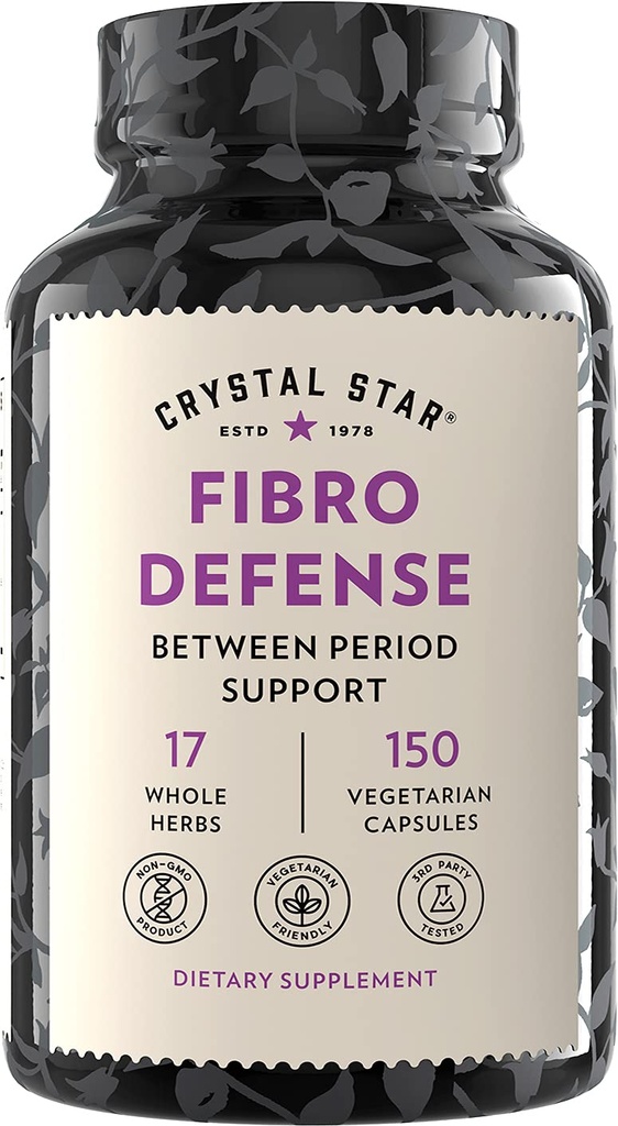 Crystal Star Fibro Defense, 150 Capsules - 17 Whole-Herb Blend - Natural Herbal Supplement Capsles for Women - Vegetarian, Non GMO
