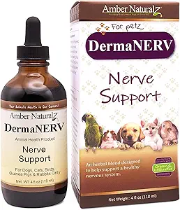Amber NaturalZ DermaNERV Herbal Supplement voor honden, katten, vogels, konijnen, en Guinee Pigs 