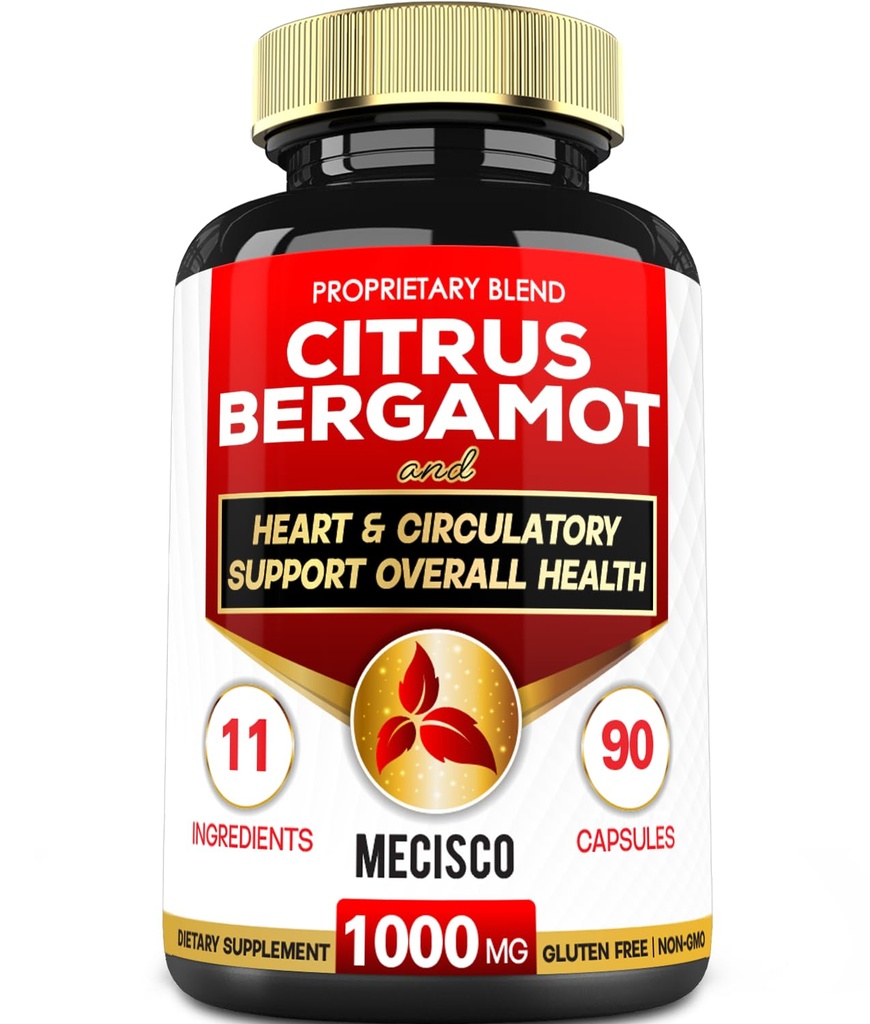 11 in 1 Citrus Bergamot Supplement 1000mg met zwarte Chokeberry, Berberine HCl & More - 90 capsules - Ondersteunt de gezondheid van het hart, het immuunsysteem, energieproductie