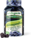 Ashwagandha Gummies, High Potency Ashwagandha Root Extract met Magnesium Glycinate, Melatonine, B6, Valeriaanwortel, GABA, Passiebloem voor mannen en vrouwen. 60 Tel 30 porties door myVidaPure