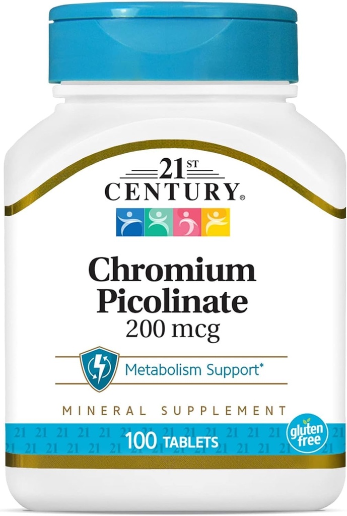 21e eeuwse Chroom Picolinaat 200 mcg 100 Tabs